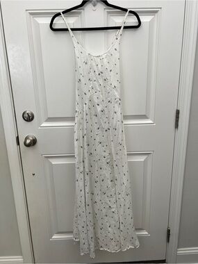 Anthropologie By Eloise Badminton Print Mid Dress White Small Racket Shuttlecock